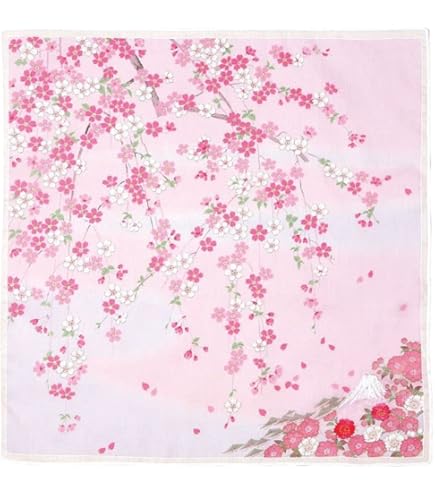 Amazon.co.jp: 山本仁商店 大正浪漫ハンカチ 金魚 Aピンク